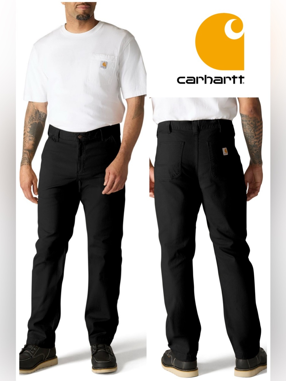 Carhartt Rugged Flex Relaxed Fit Canvas Work Pant in Black 34x32